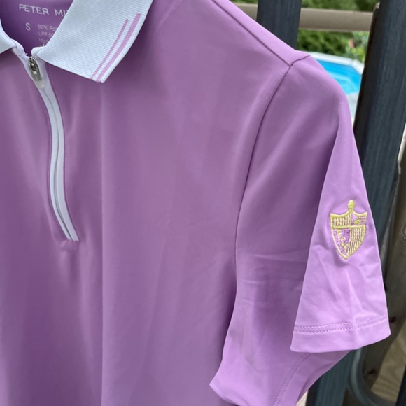 Women’s Peter Millar Chrissie short sleeve golf polo, small,lavender purple polo - Picture 7 of 15
